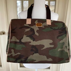 Michael Kors camo print weekender bag